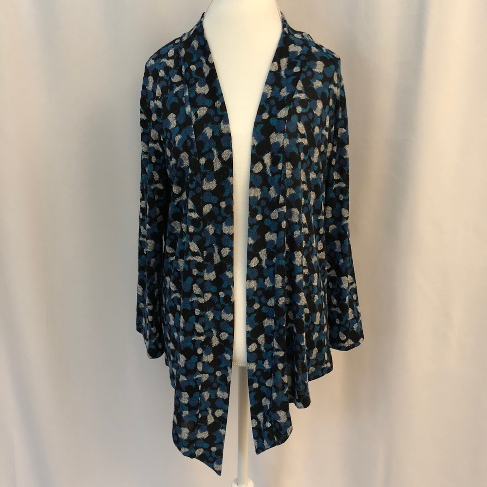 Chicos Polka Dot Cardigan Open Front Fly Away